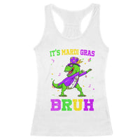 Bruh Mardi Gras Racerback Tank Top Dinosaur Meme New Orleans Party Custume Beads - Wonder Print Shop