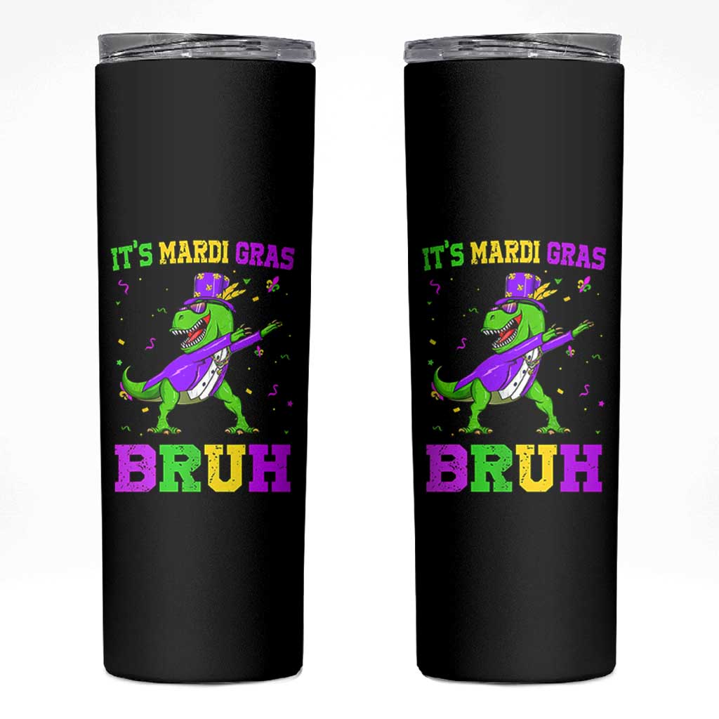 Bruh Mardi Gras Skinny Tumbler Dinosaur Meme New Orleans Party Custume Beads - Wonder Print Shop
