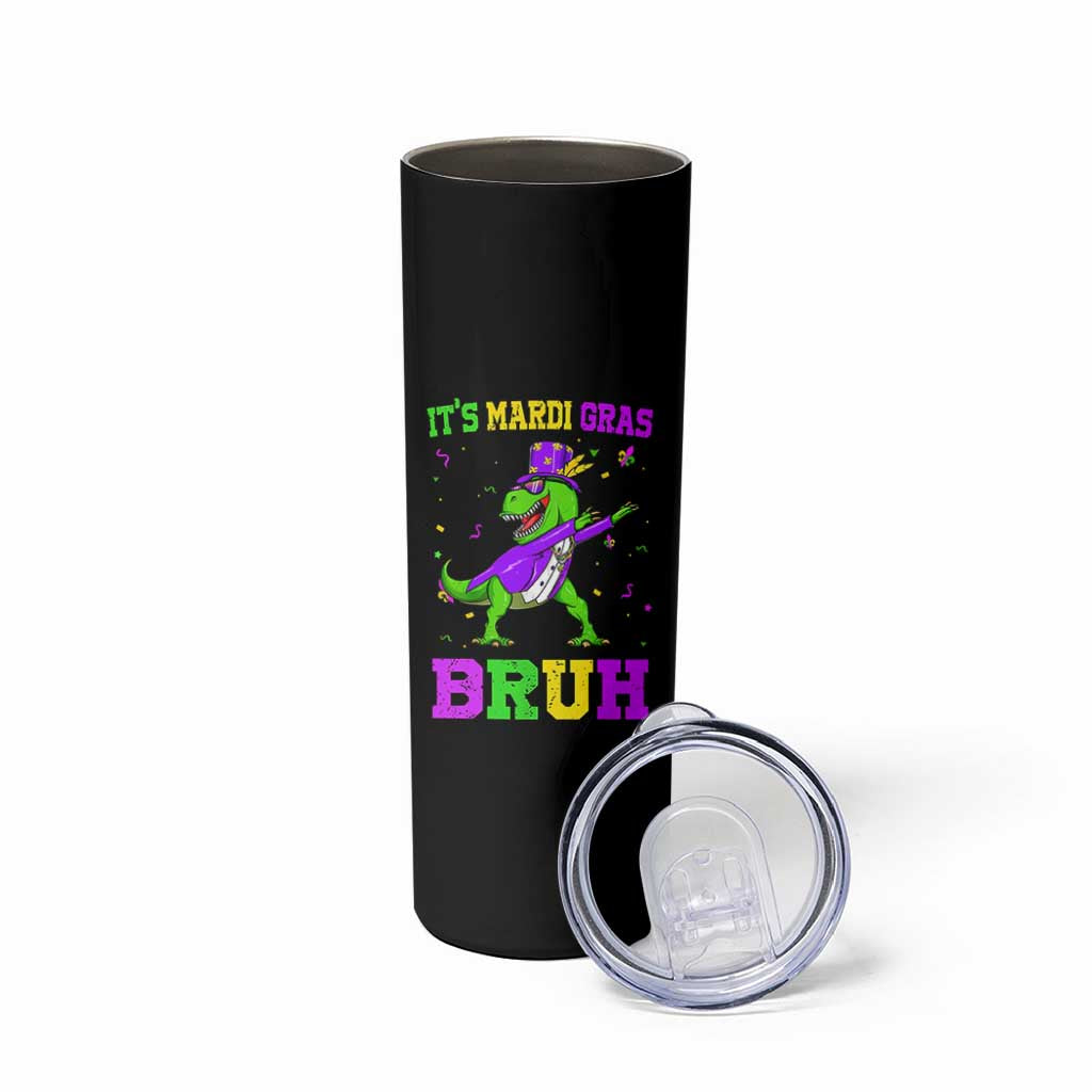 Bruh Mardi Gras Skinny Tumbler Dinosaur Meme New Orleans Party Custume Beads - Wonder Print Shop