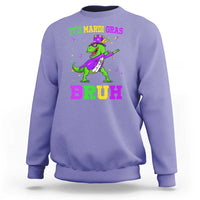 Bruh Mardi Gras Sweatshirt Dinosaur Meme New Orleans Party Custume Beads - Wonder Print Shop