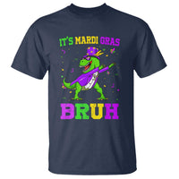 Bruh Mardi Gras T Shirt Dinosaur Meme New Orleans Party Custume Beads - Wonder Print Shop