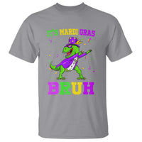 Bruh Mardi Gras T Shirt Dinosaur Meme New Orleans Party Custume Beads - Wonder Print Shop