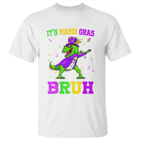 Bruh Mardi Gras T Shirt Dinosaur Meme New Orleans Party Custume Beads - Wonder Print Shop