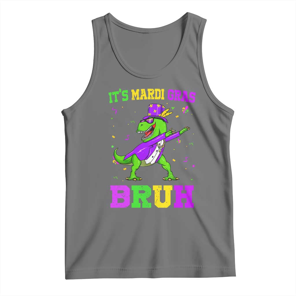 Bruh Mardi Gras Tank Top Dinosaur Meme New Orleans Party Custume Beads - Wonder Print Shop