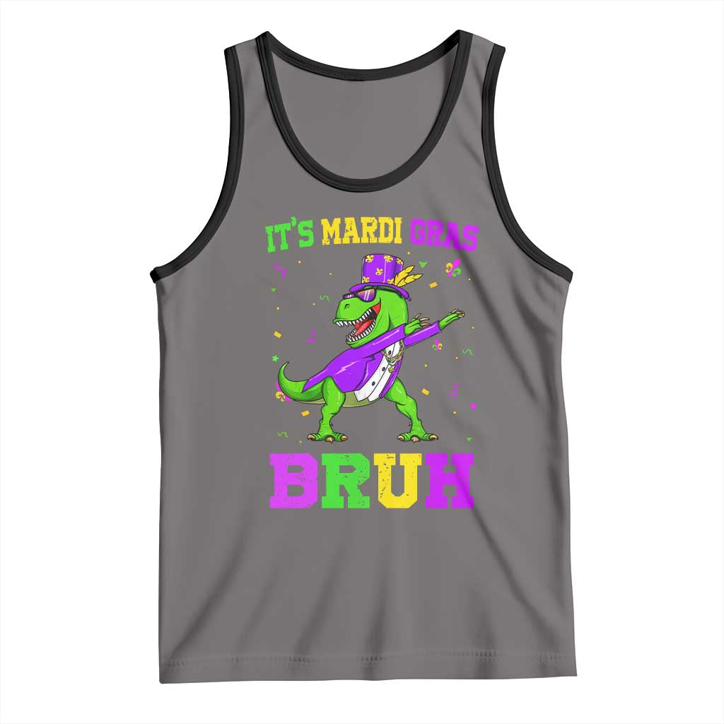 Bruh Mardi Gras Tank Top Dinosaur Meme New Orleans Party Custume Beads - Wonder Print Shop