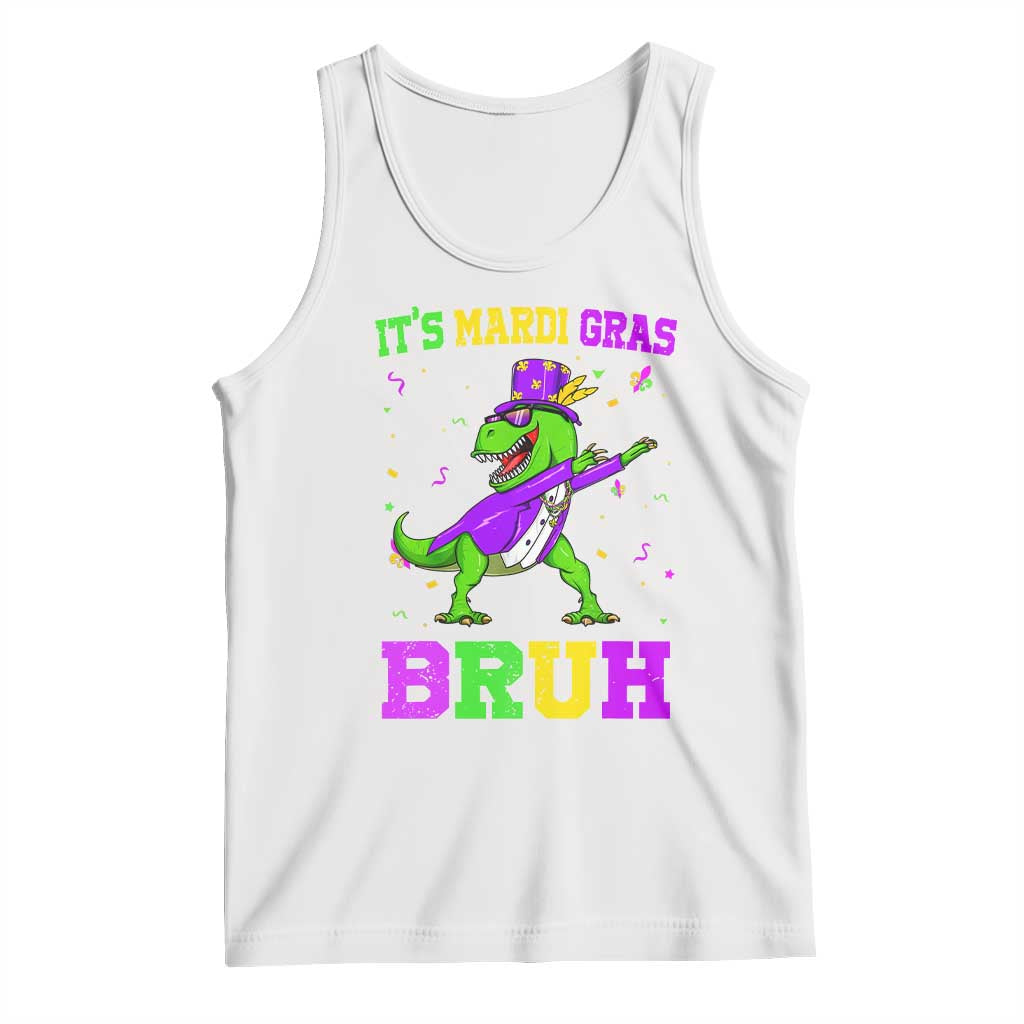 Bruh Mardi Gras Tank Top Dinosaur Meme New Orleans Party Custume Beads - Wonder Print Shop