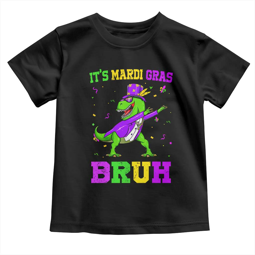 Bruh Mardi Gras Toddler T Shirt Dinosaur Meme New Orleans Party Custume Beads - Wonder Print Shop
