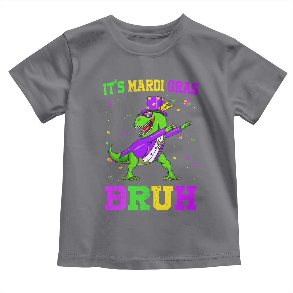 Bruh Mardi Gras Toddler T Shirt Dinosaur Meme New Orleans Party Custume Beads - Wonder Print Shop