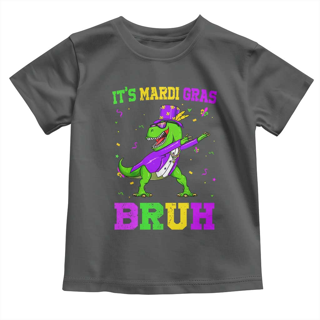 Bruh Mardi Gras Toddler T Shirt Dinosaur Meme New Orleans Party Custume Beads - Wonder Print Shop