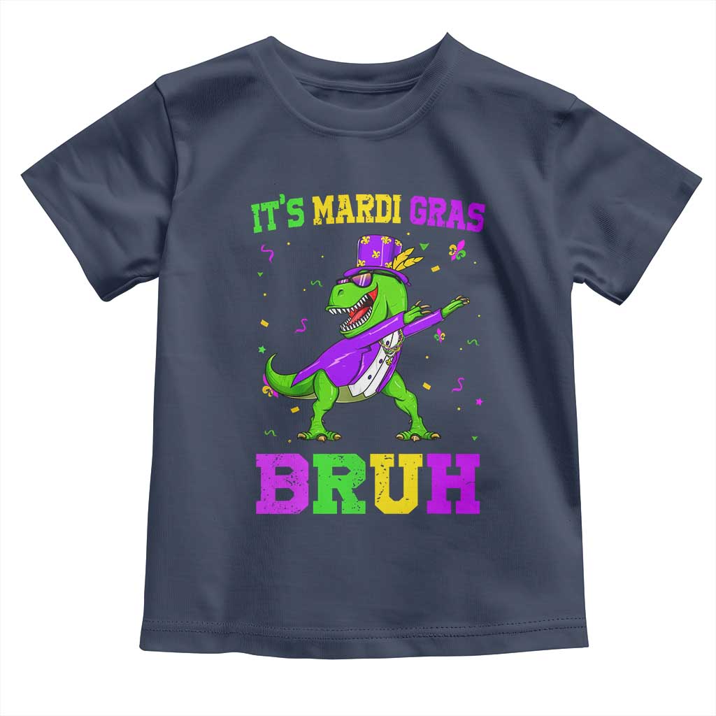 Bruh Mardi Gras Toddler T Shirt Dinosaur Meme New Orleans Party Custume Beads - Wonder Print Shop