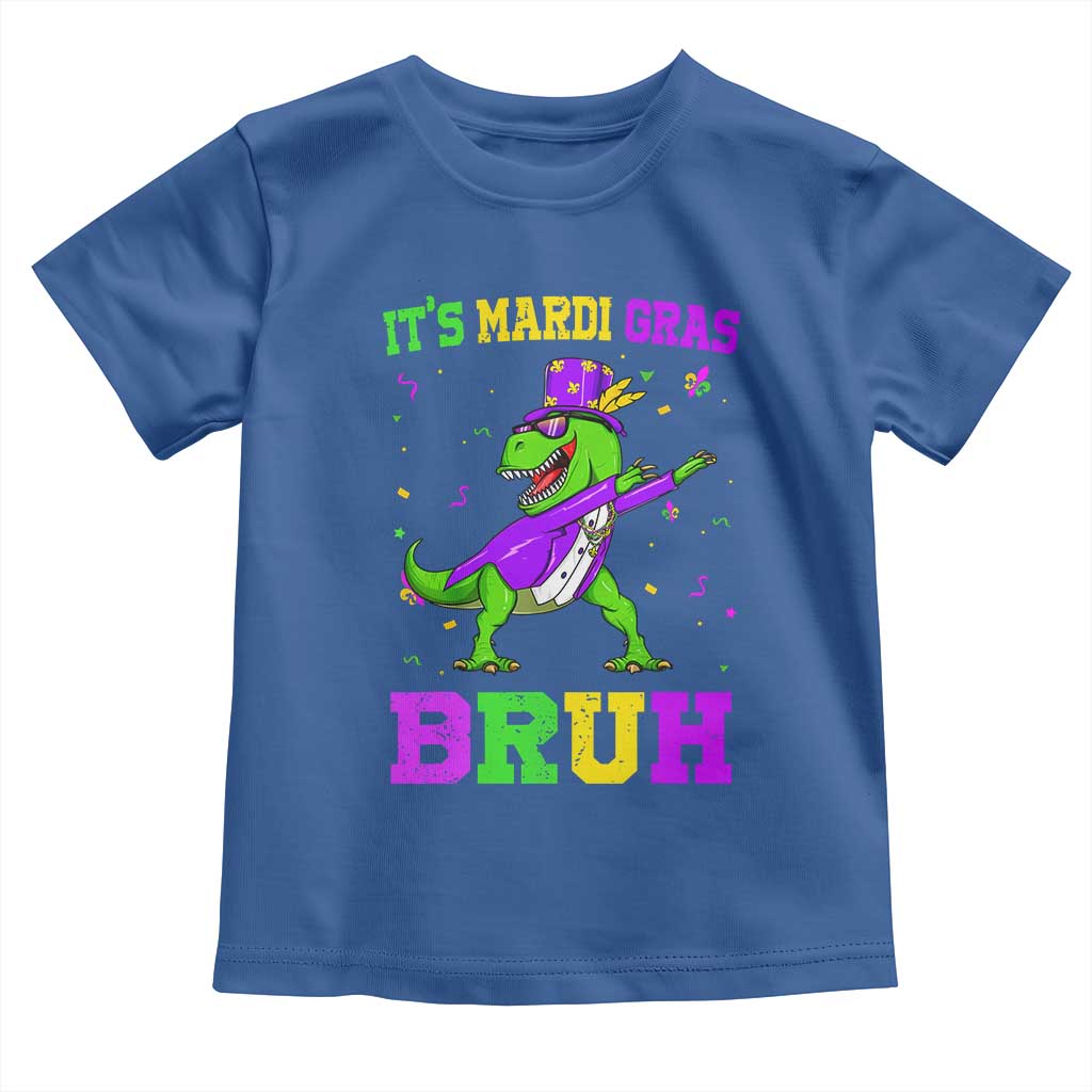 Bruh Mardi Gras Toddler T Shirt Dinosaur Meme New Orleans Party Custume Beads - Wonder Print Shop