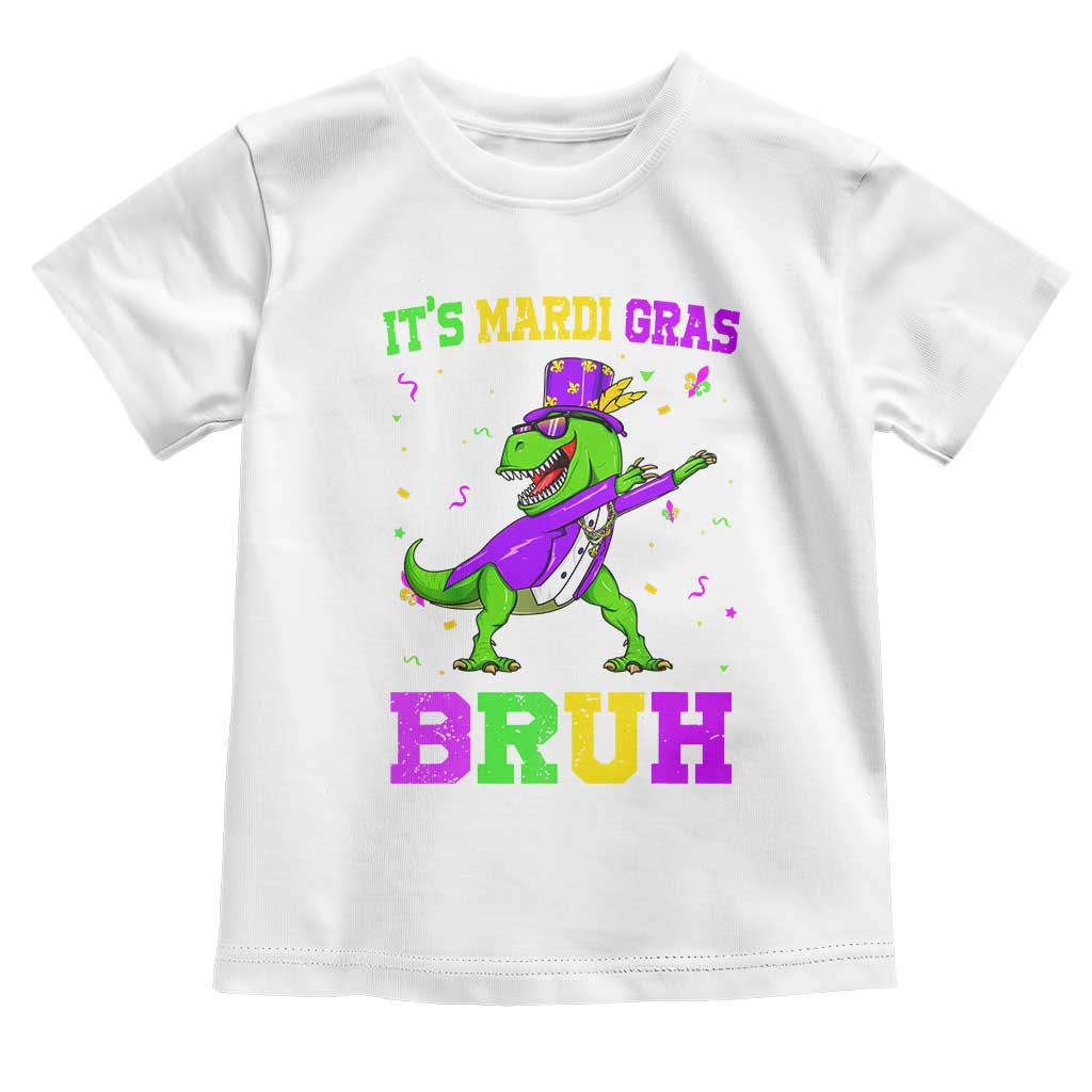 Bruh Mardi Gras Toddler T Shirt Dinosaur Meme New Orleans Party Custume Beads - Wonder Print Shop