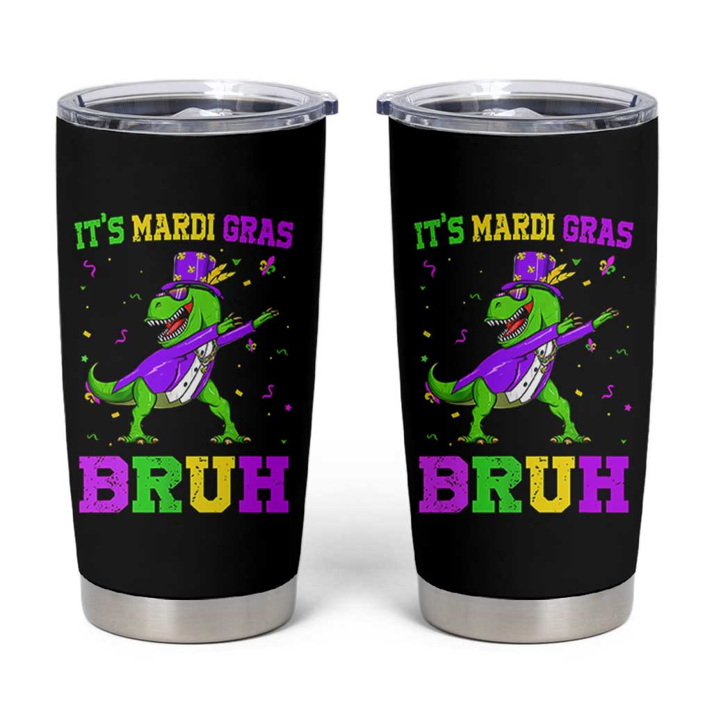 Bruh Mardi Gras Tumbler Cup Dinosaur Meme New Orleans Party Custume Beads - Wonder Print Shop