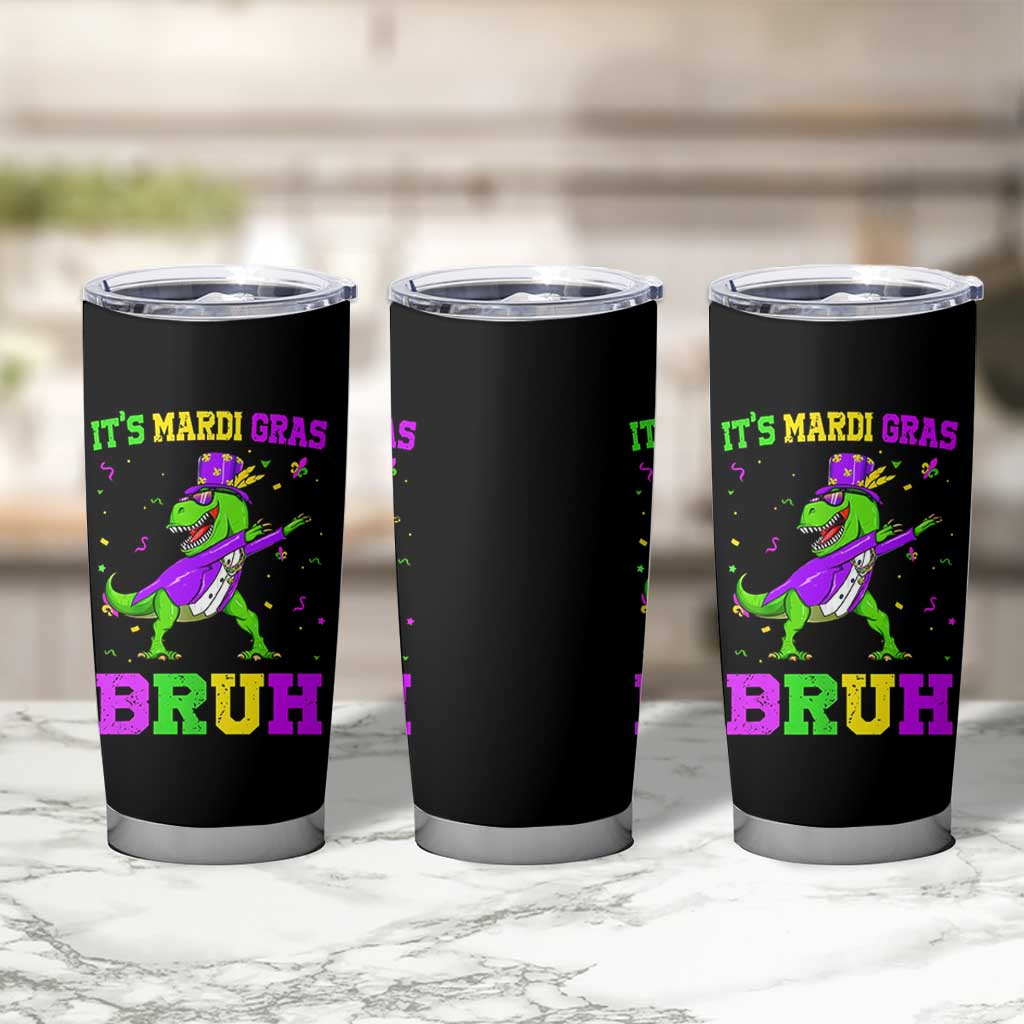 Bruh Mardi Gras Tumbler Cup Dinosaur Meme New Orleans Party Custume Beads - Wonder Print Shop