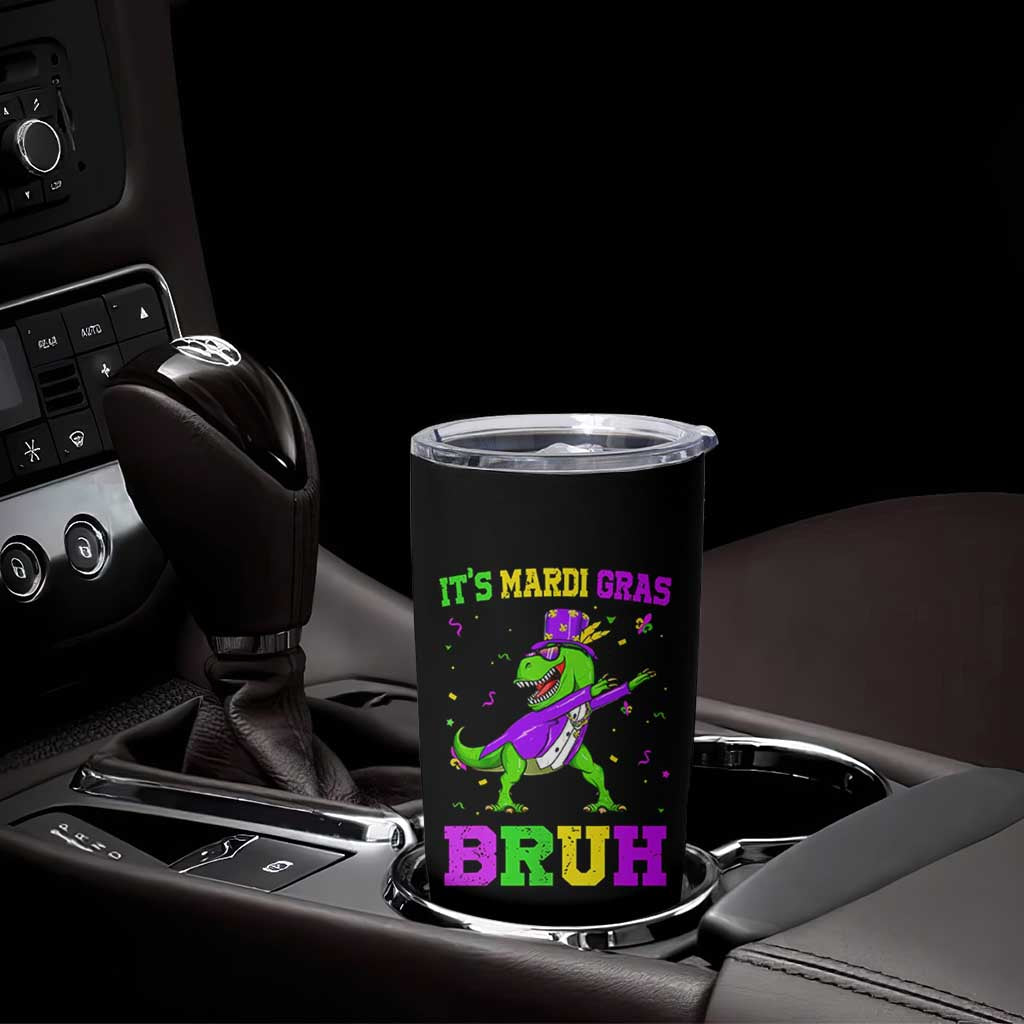 Bruh Mardi Gras Tumbler Cup Dinosaur Meme New Orleans Party Custume Beads - Wonder Print Shop