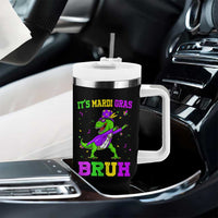Bruh Mardi Gras Tumbler With Handle Dinosaur Meme New Orleans Party Custume Beads - Wonder Print Shop