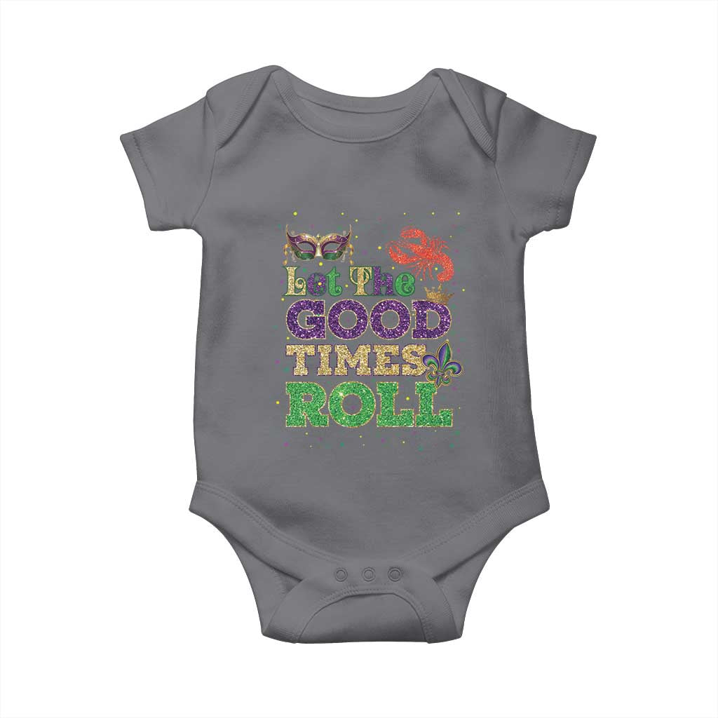 Mardi Gras Baby Onesie Let The Good Times Roll Glitter Print