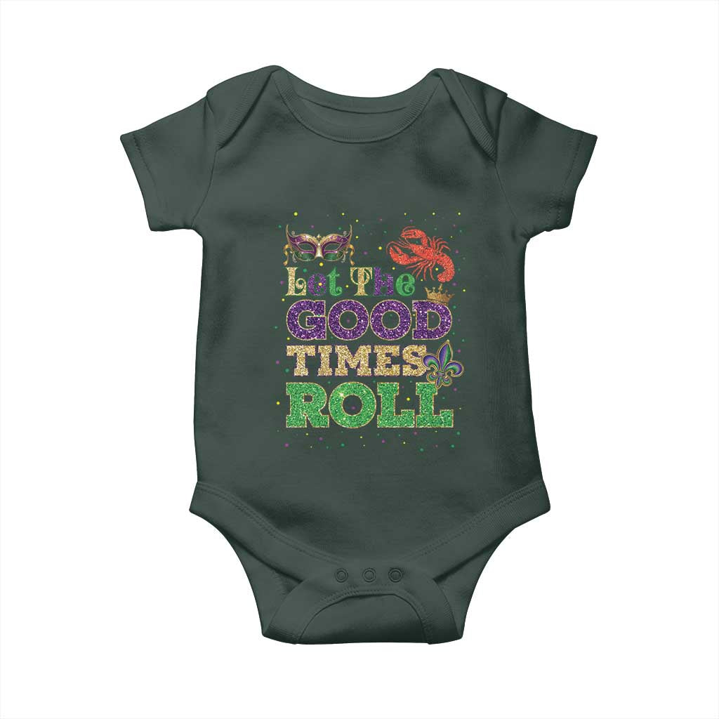 Mardi Gras Baby Onesie Let The Good Times Roll Glitter Print