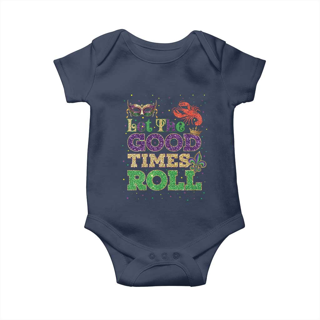 Mardi Gras Baby Onesie Let The Good Times Roll Glitter Print