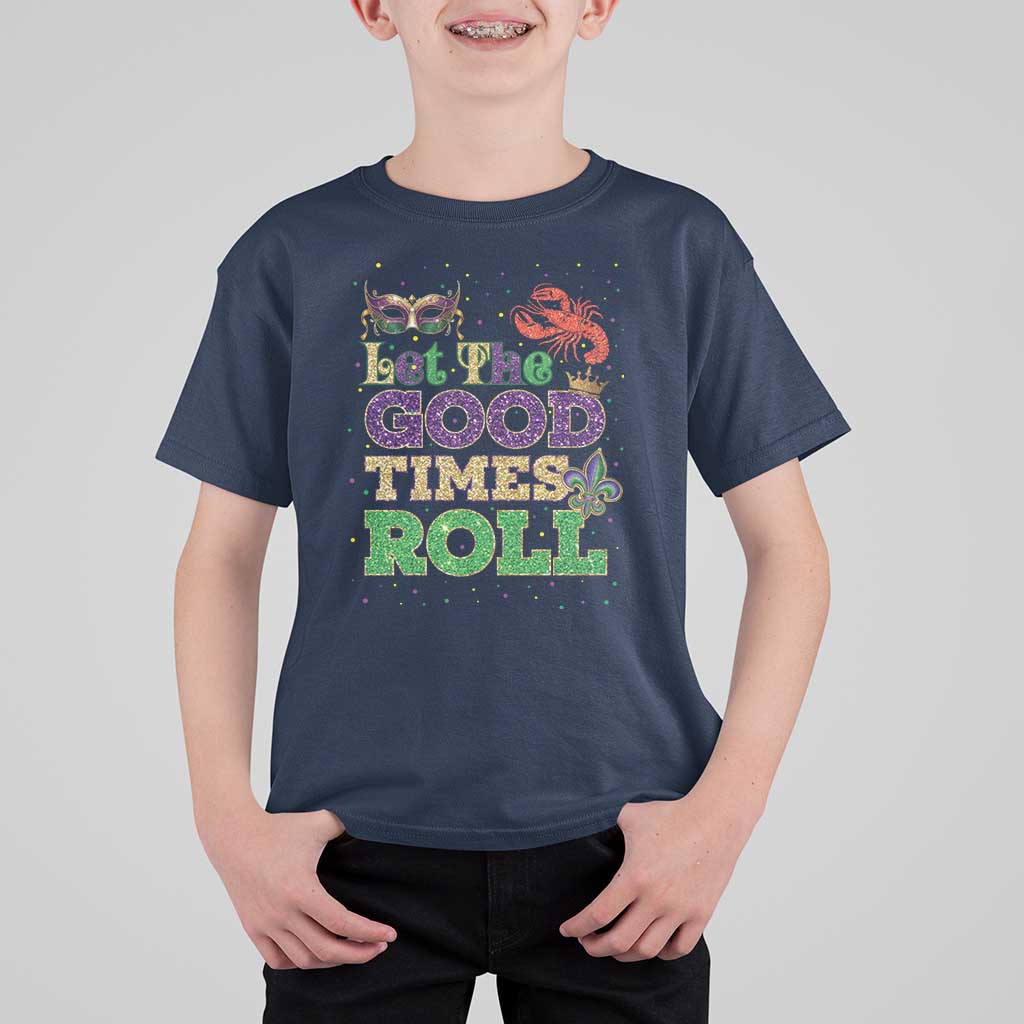 Mardi Gras T Shirt For Kid Let The Good Times Roll Glitter Print