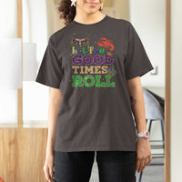 Mardi Gras T Shirt For Women Let The Good Times Roll Glitter Print
