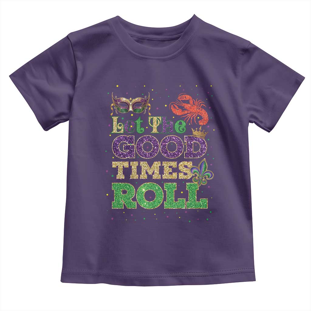 Mardi Gras Toddler T Shirt Let The Good Times Roll Glitter Print