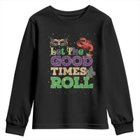 Mardi Gras Youth Sweatshirt Let The Good Times Roll Glitter Print