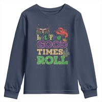 Mardi Gras Youth Sweatshirt Let The Good Times Roll Glitter Print