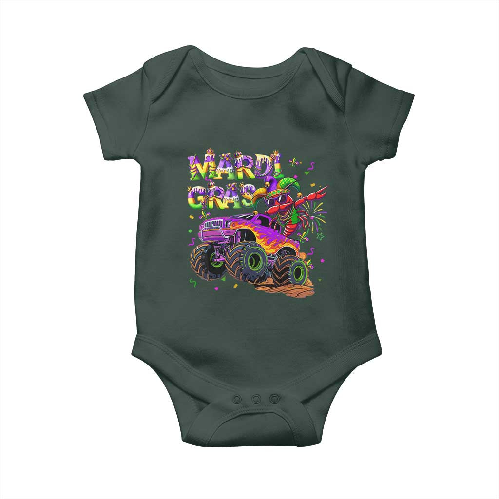 Mardi Gras Baby Onesie Dabbing Crawfish Monster Truck