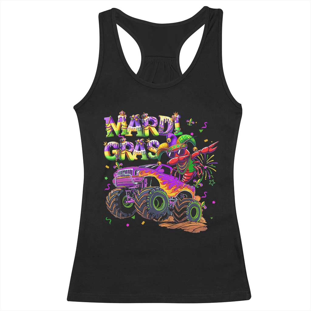 Mardi Gras Racerback Tank Top Dabbing Crawfish Monster Truck