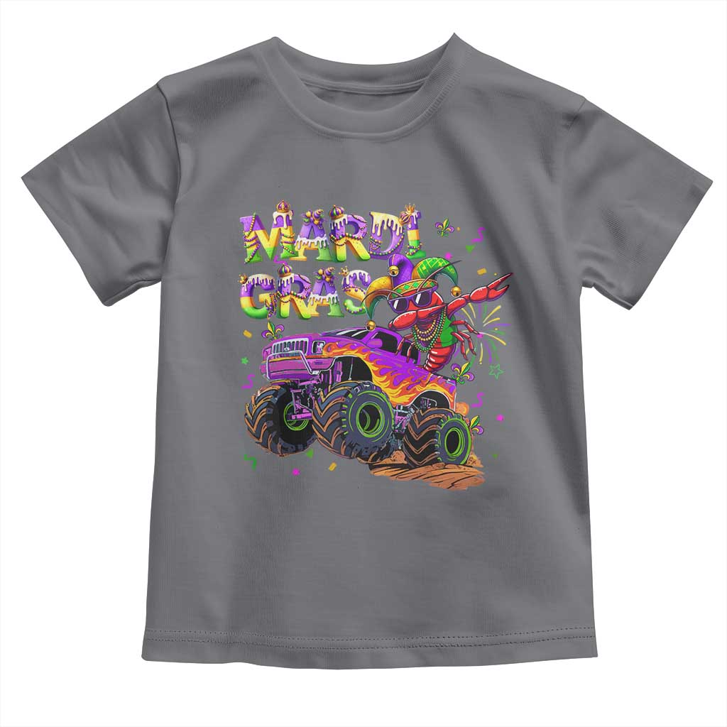 Mardi Gras Toddler T Shirt Dabbing Crawfish Monster Truck