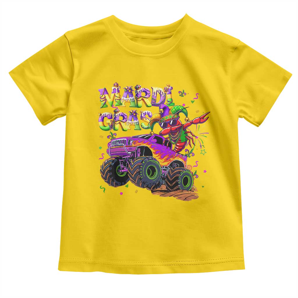 Mardi Gras Toddler T Shirt Dabbing Crawfish Monster Truck
