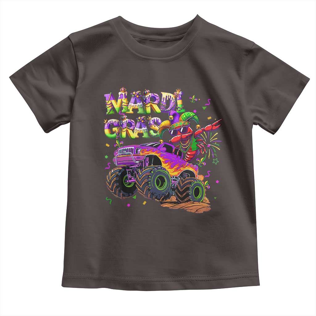 Mardi Gras Toddler T Shirt Dabbing Crawfish Monster Truck
