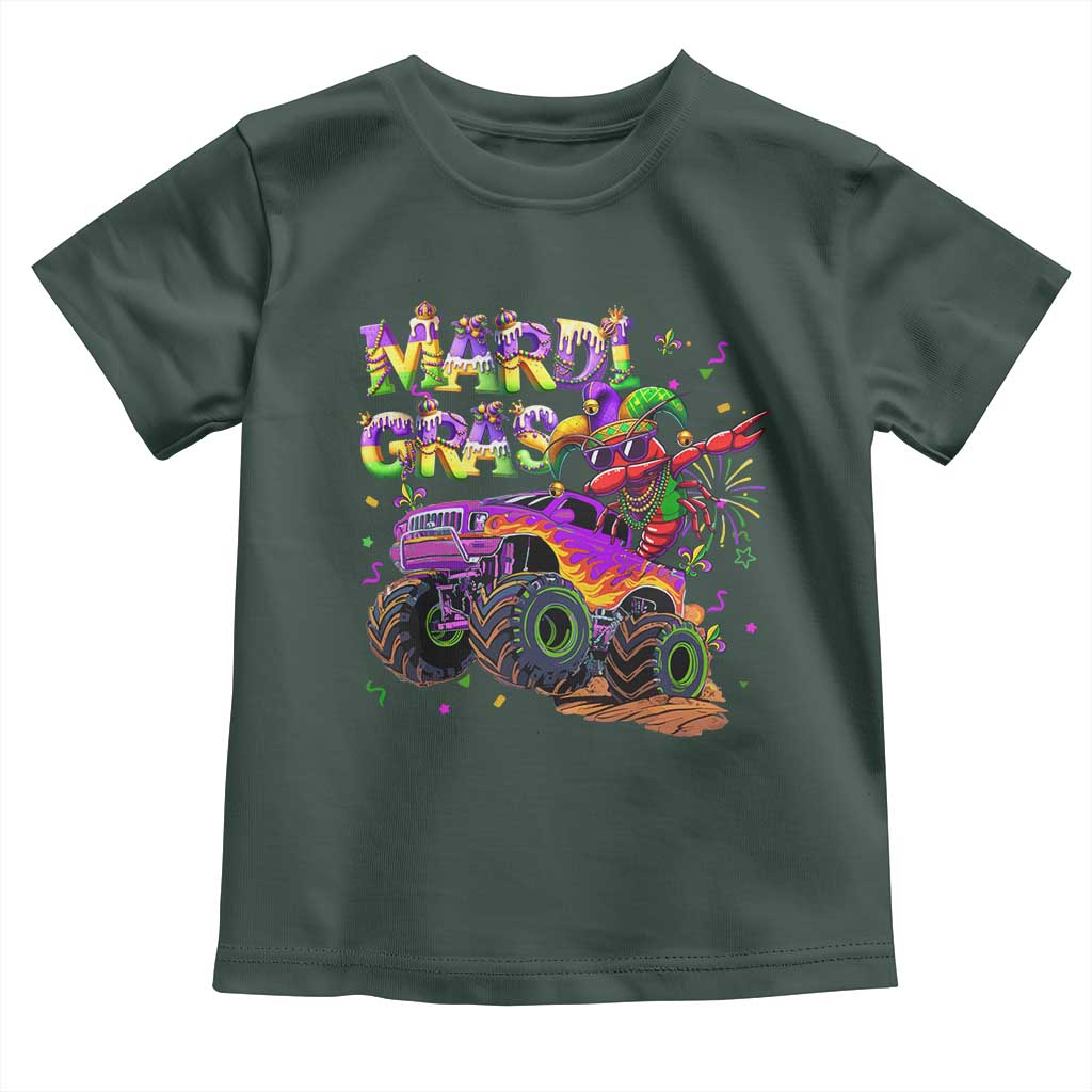 Mardi Gras Toddler T Shirt Dabbing Crawfish Monster Truck