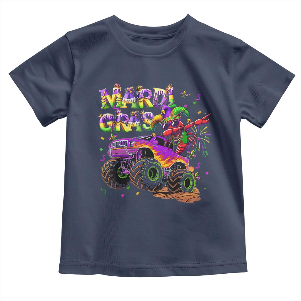 Mardi Gras Toddler T Shirt Dabbing Crawfish Monster Truck