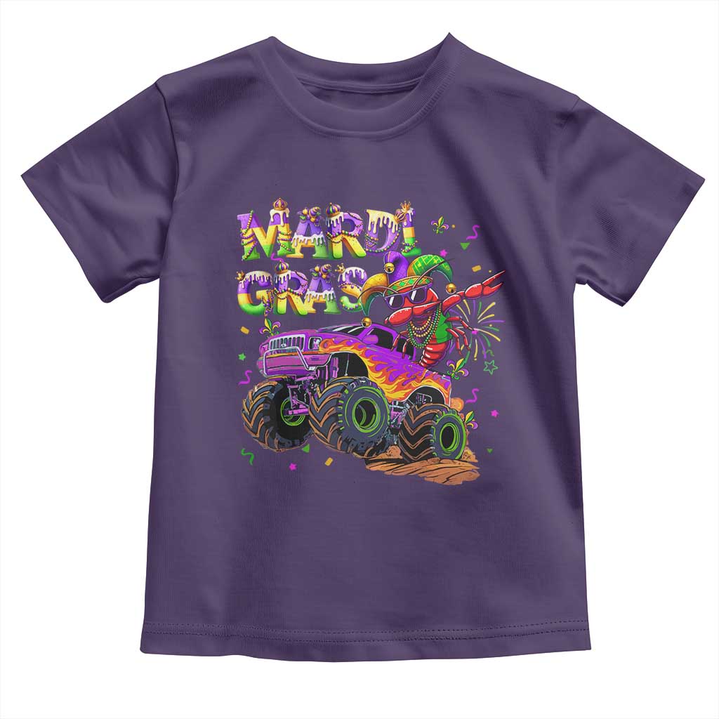 Mardi Gras Toddler T Shirt Dabbing Crawfish Monster Truck