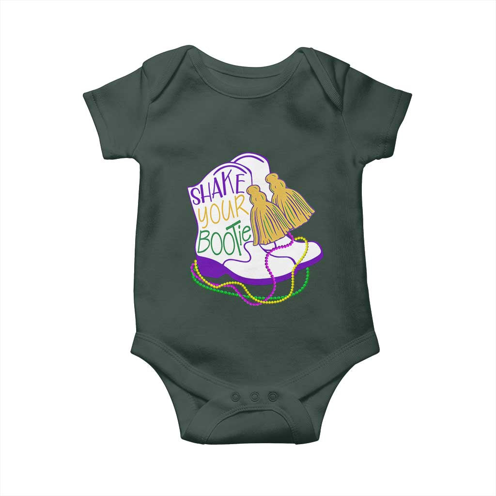 Mardi Gras Baby Onesie Shake Your Bootie Bead Boots