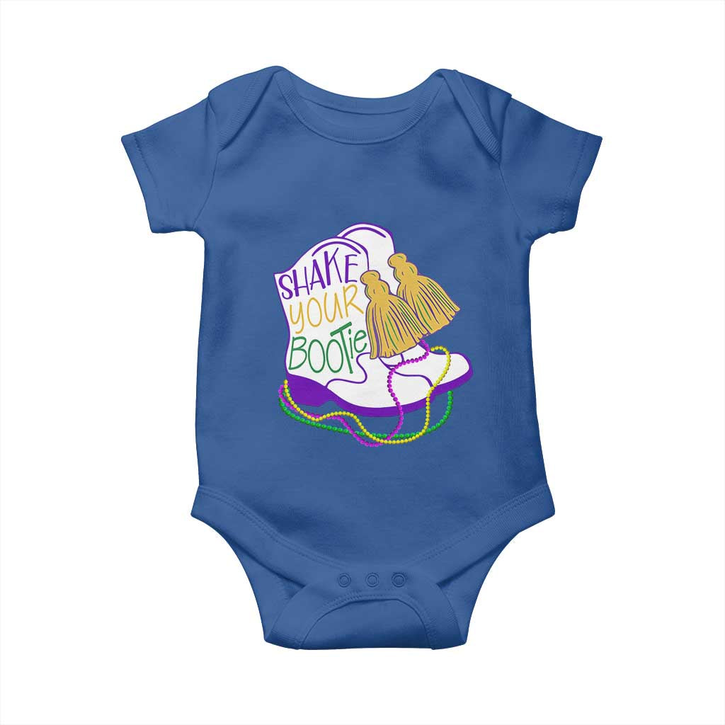 Mardi Gras Baby Onesie Shake Your Bootie Bead Boots