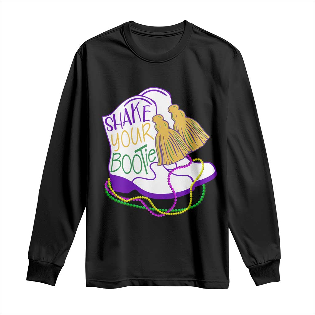 Mardi Gras Long Sleeve Shirt Shake Your Bootie Bead Boots
