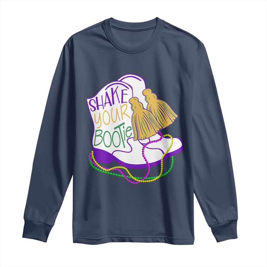 Mardi Gras Long Sleeve Shirt Shake Your Bootie Bead Boots