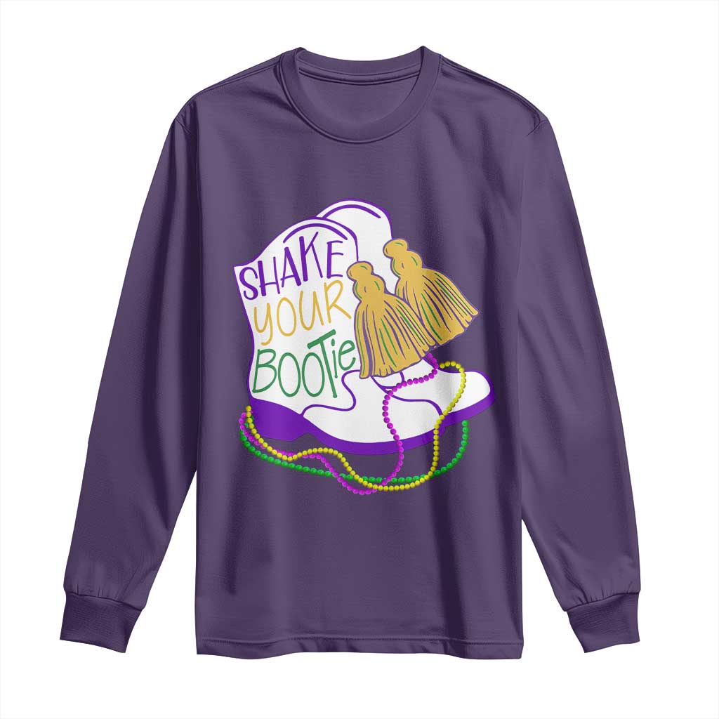 Mardi Gras Long Sleeve Shirt Shake Your Bootie Bead Boots