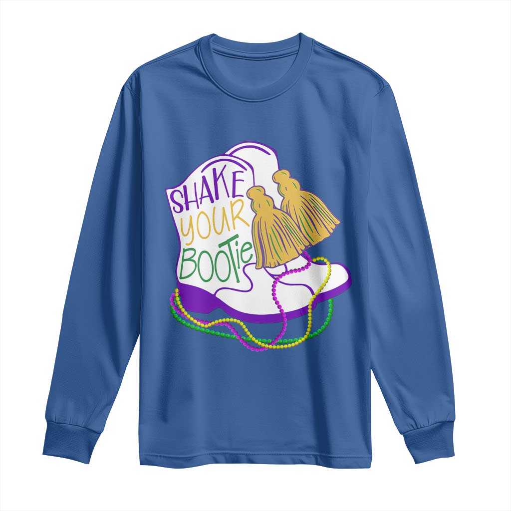 Mardi Gras Long Sleeve Shirt Shake Your Bootie Bead Boots