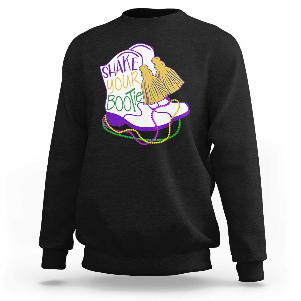 Mardi Gras Sweatshirt Shake Your Bootie Bead Boots