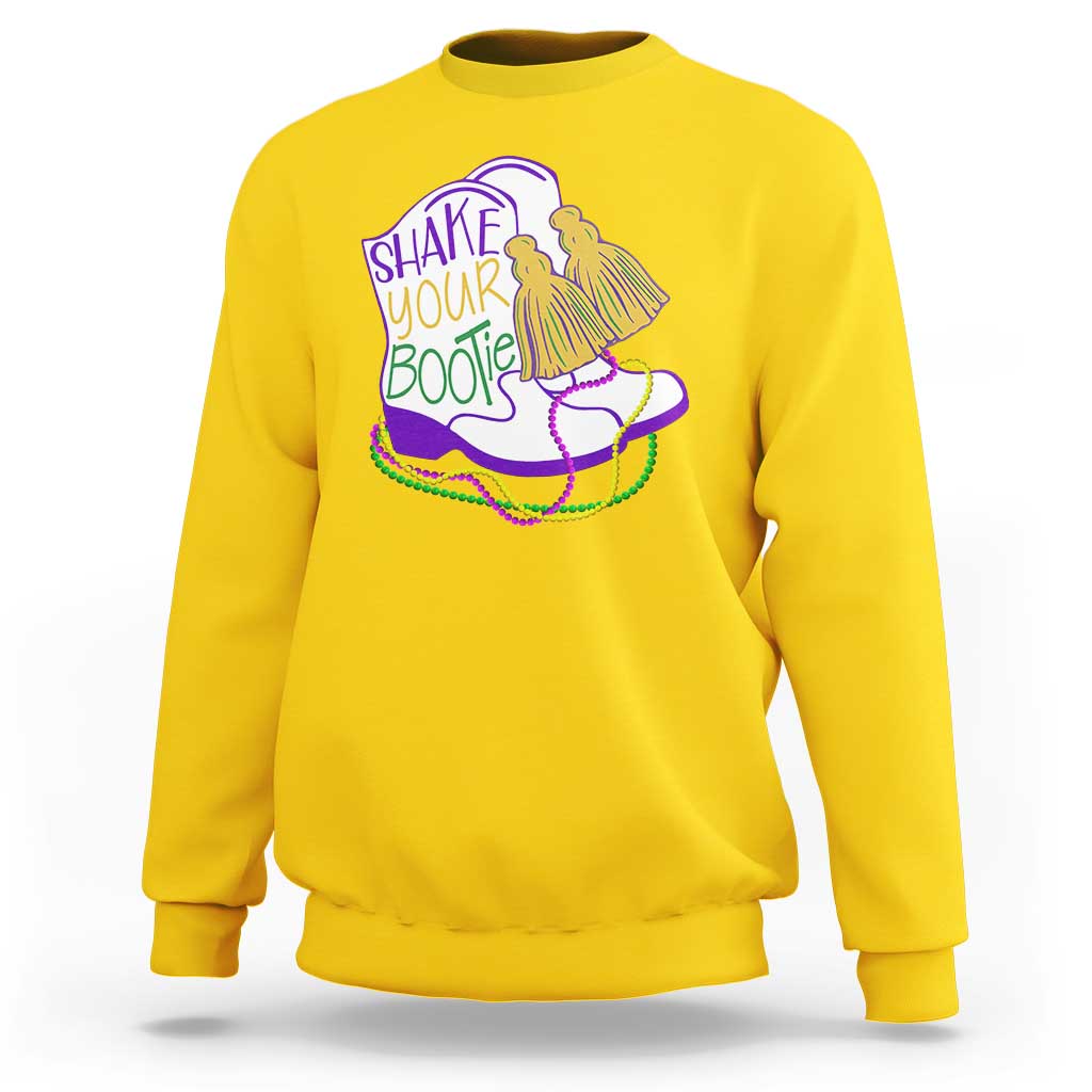 Mardi Gras Sweatshirt Shake Your Bootie Bead Boots