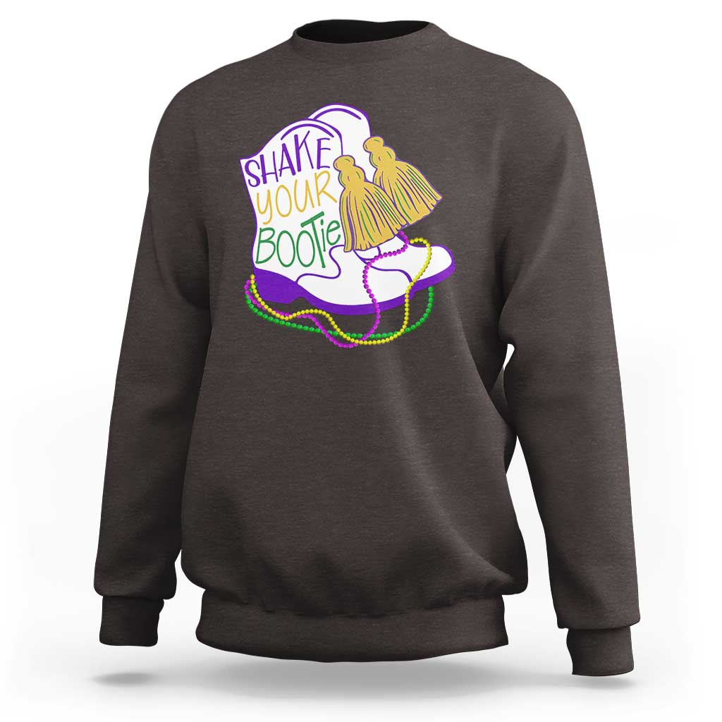 Mardi Gras Sweatshirt Shake Your Bootie Bead Boots