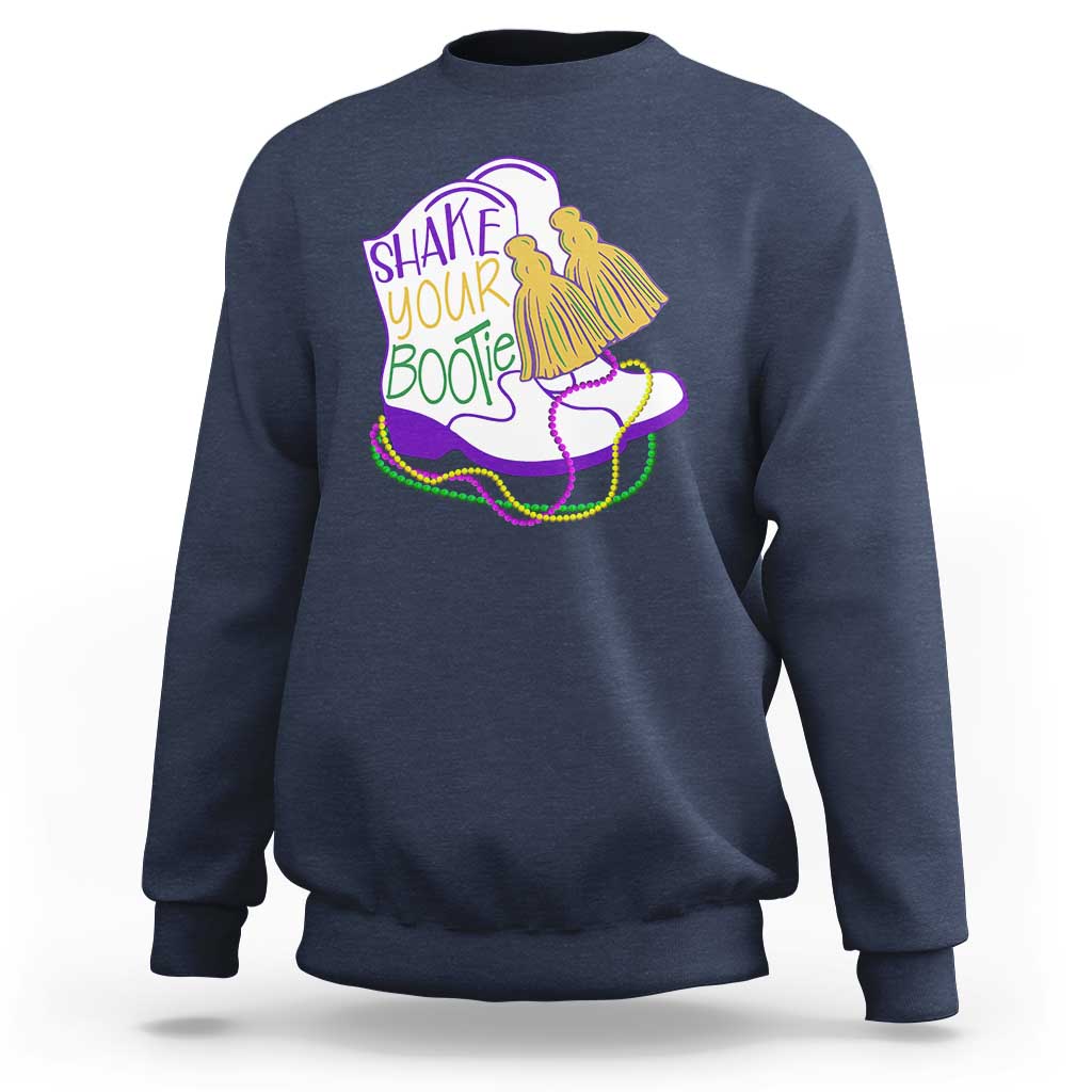 Mardi Gras Sweatshirt Shake Your Bootie Bead Boots