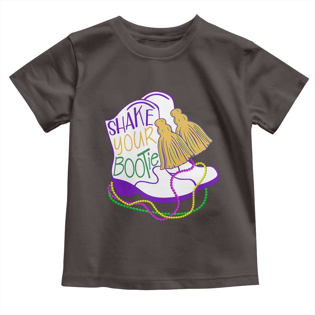 Mardi Gras Toddler T Shirt Shake Your Bootie Bead Boots