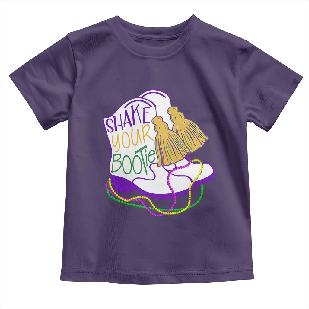 Mardi Gras Toddler T Shirt Shake Your Bootie Bead Boots