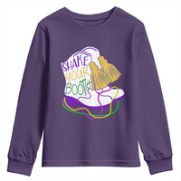 Mardi Gras Youth Sweatshirt Shake Your Bootie Bead Boots