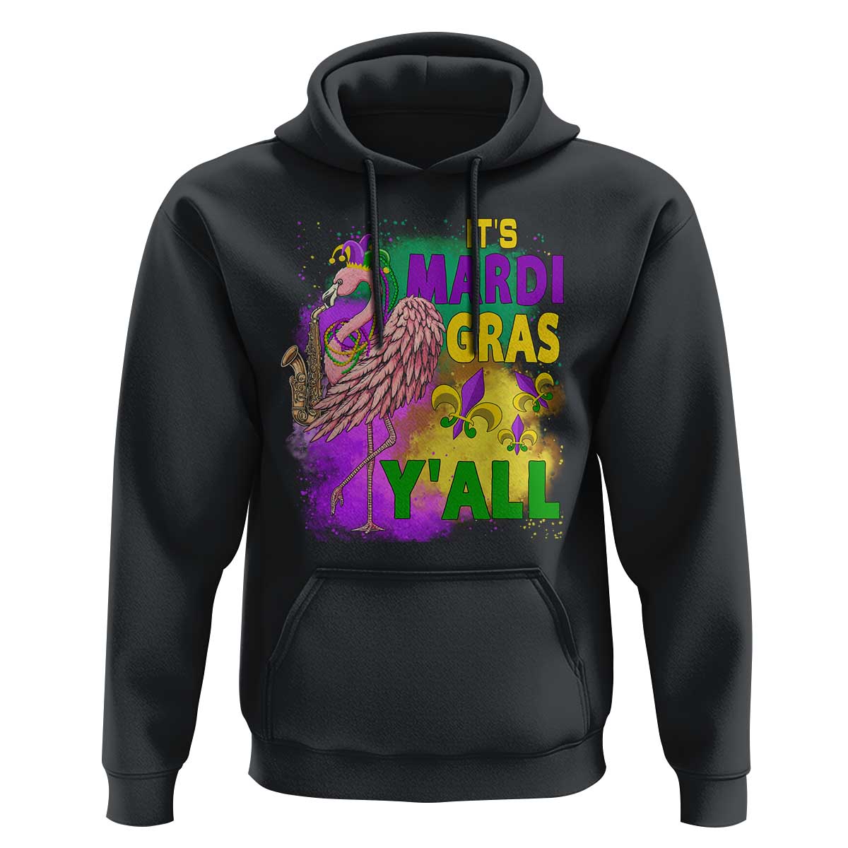 Its Mardi Gras Yall Hoodie Funny Carnival Flamingo